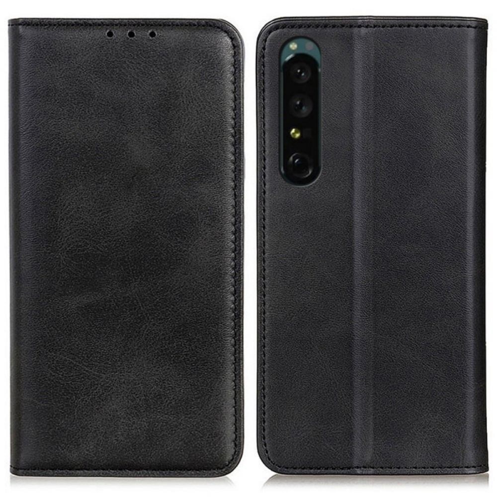 Flipové Pouzdro Na Sony Xperia 1 IV Štípaná Kůže