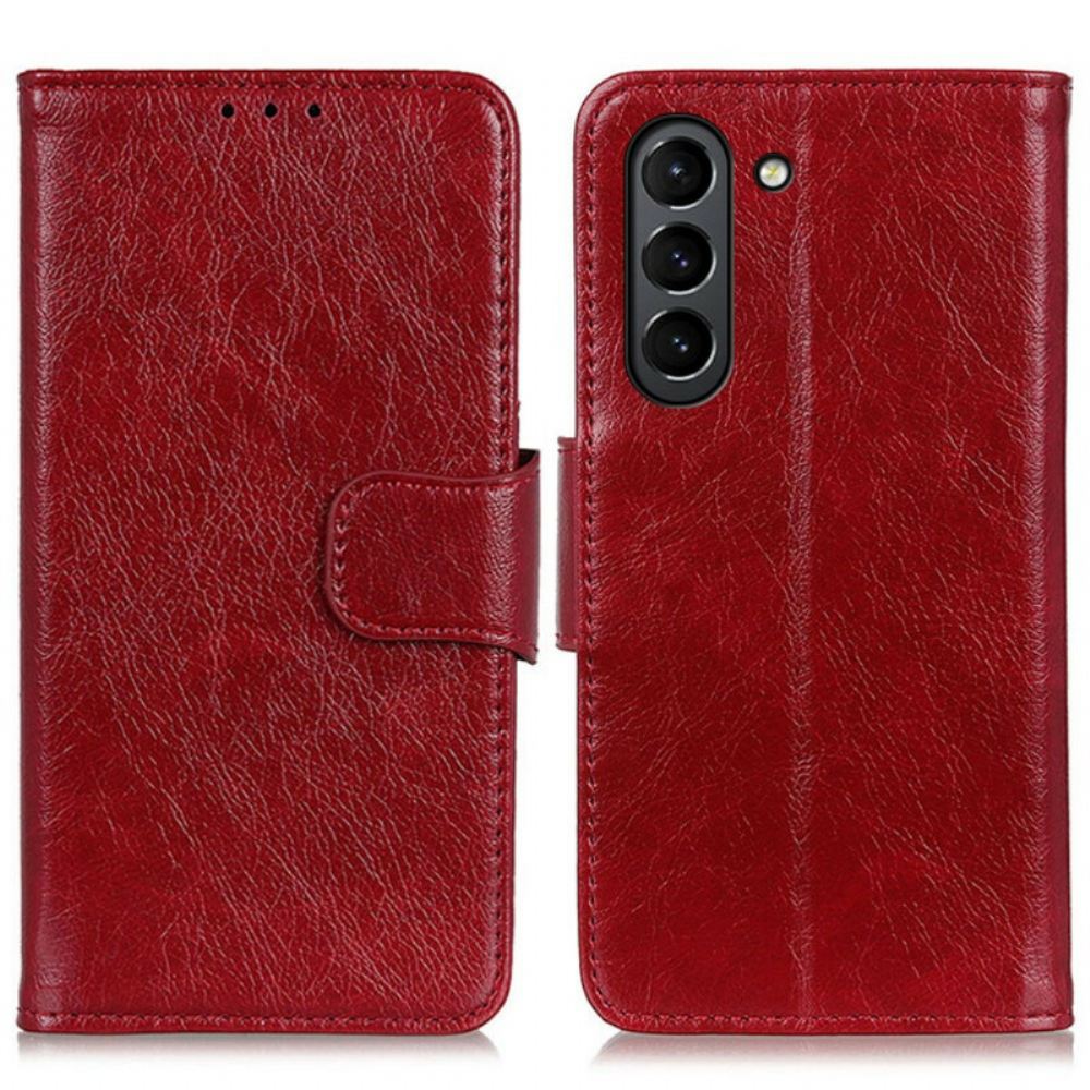 Flipové Pouzdro Na Samsung Galaxy S21 FE Dělená Kůže Nappa