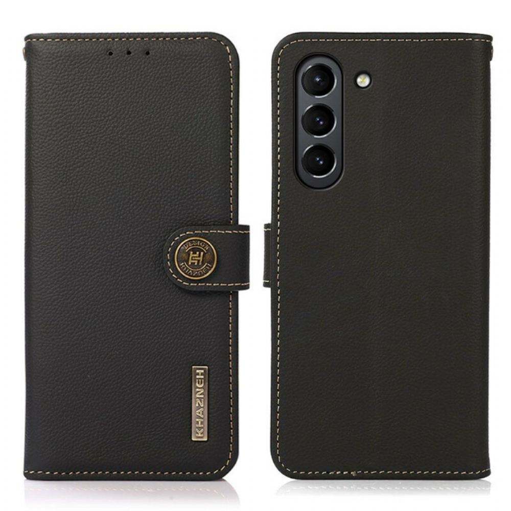 Flipové Pouzdro Na Samsung Galaxy S21 FE Imitace Kůže Khazneh Rfid