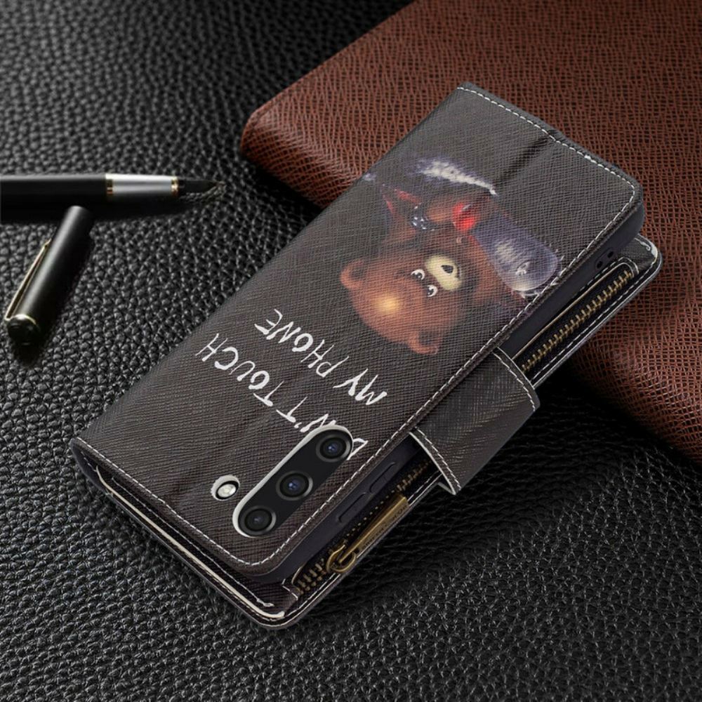 Flipové Pouzdro Na Samsung Galaxy S21 FE Kapsa Na Medvěda Na Zip