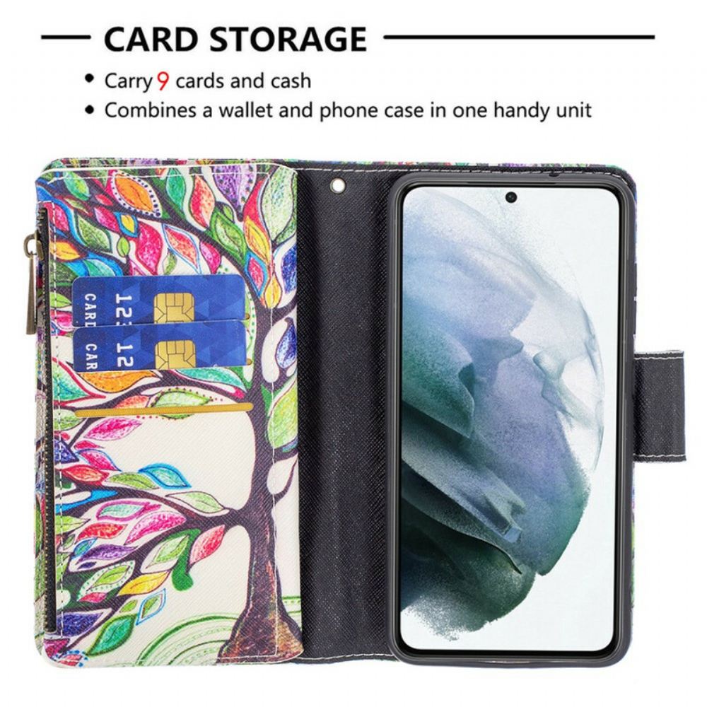 Flipové Pouzdro Na Samsung Galaxy S21 FE Kapsa Na Stromeček Na Zip