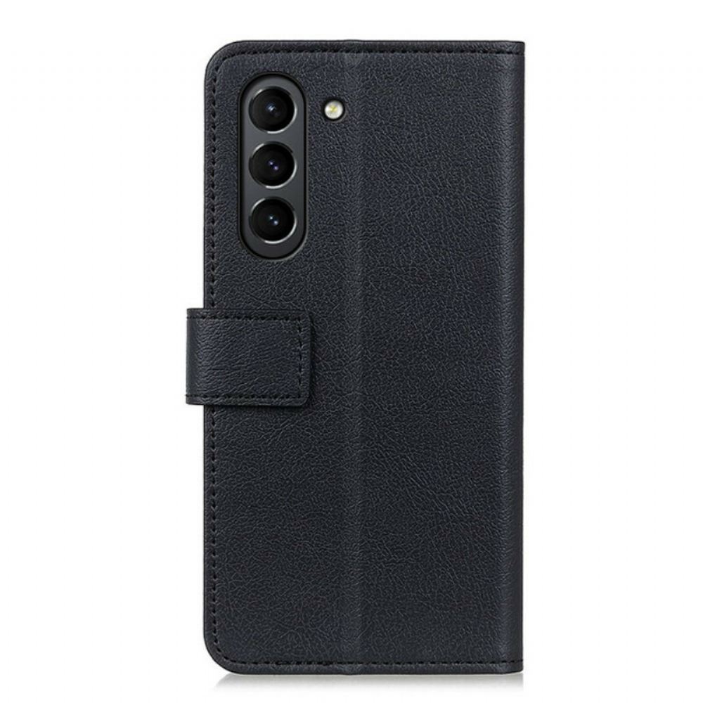 Flipové Pouzdro Na Samsung Galaxy S21 FE Klasický Kožený Efekt