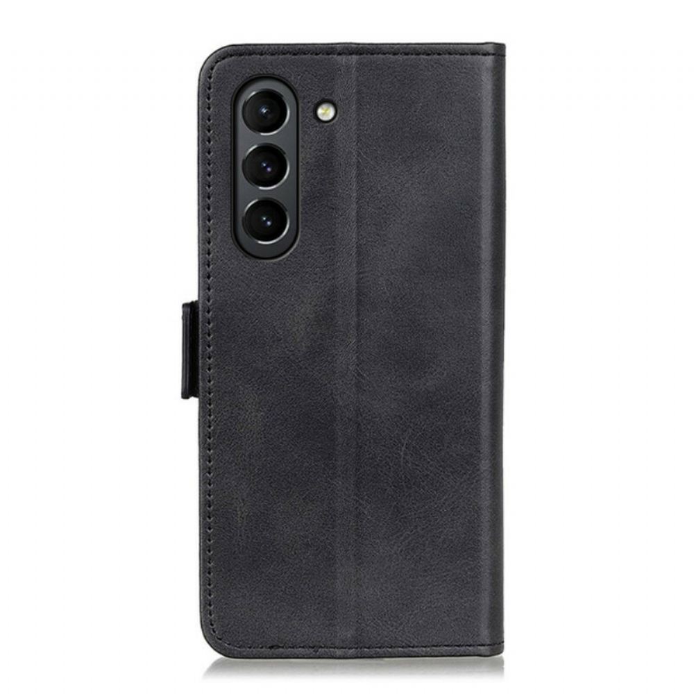 Flipové Pouzdro Na Samsung Galaxy S21 FE Kožené Pouzdro Dvojitá Klapka