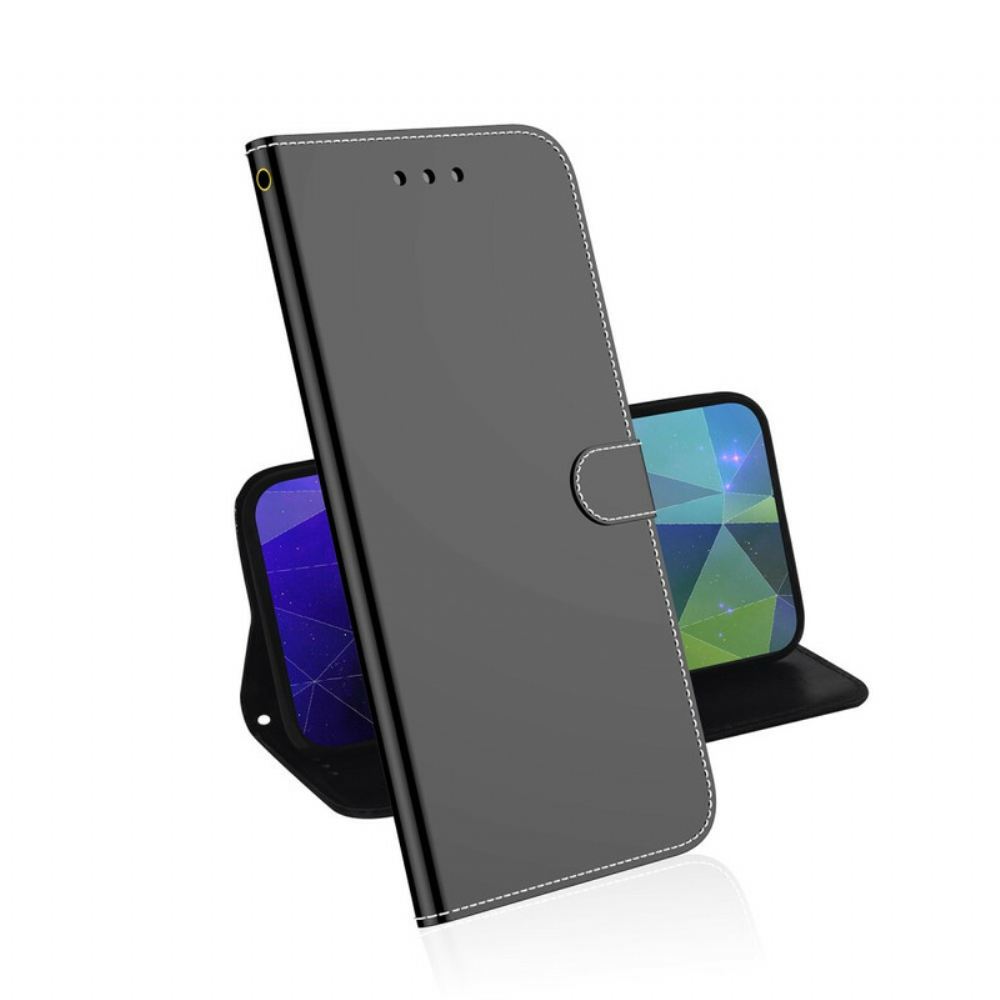Flipové Pouzdro Na Samsung Galaxy S21 FE Kryt Zrcadla Z Imitace Kůže