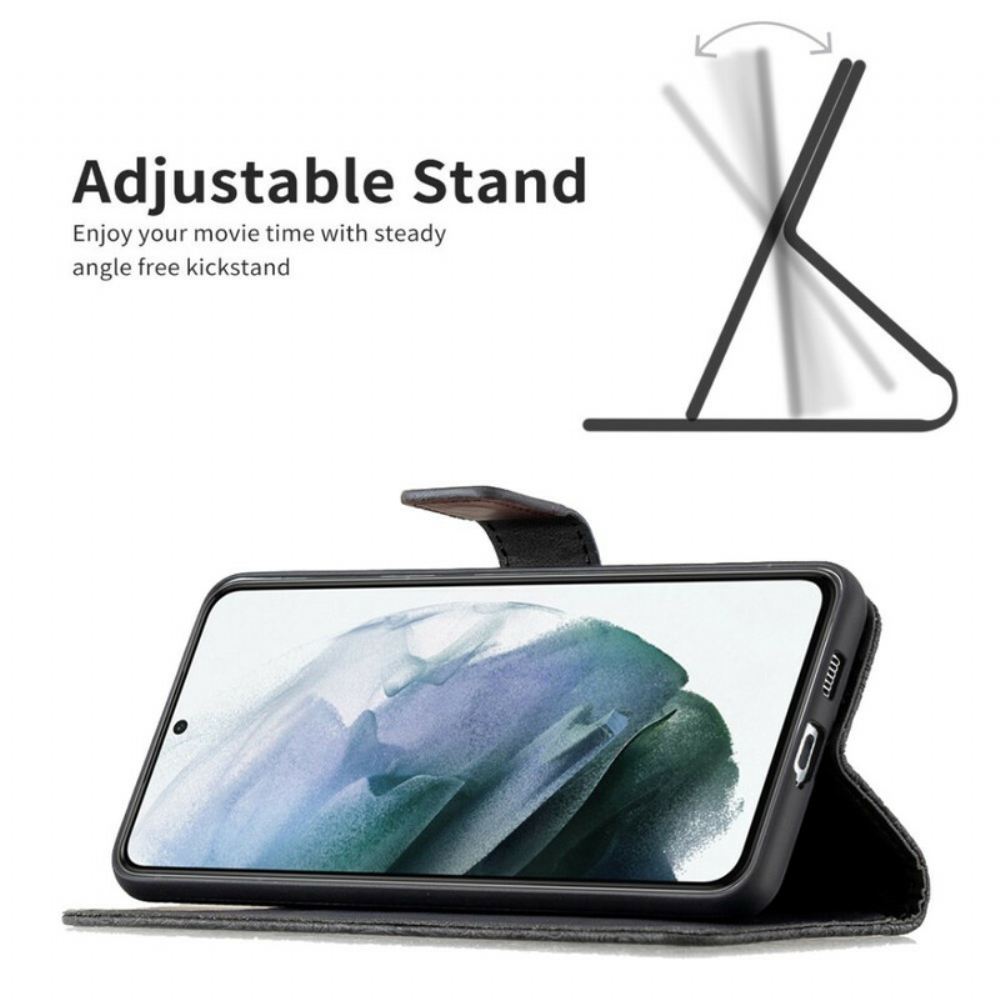 Flipové Pouzdro Na Samsung Galaxy S21 FE Na Lana Barokní Motýlek