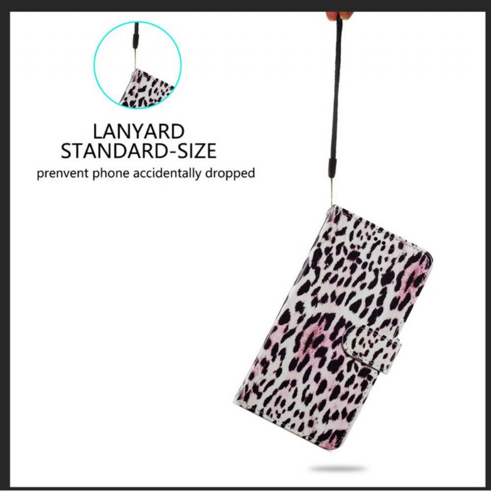 Flipové Pouzdro Na Samsung Galaxy S21 FE Leopardí Tisk