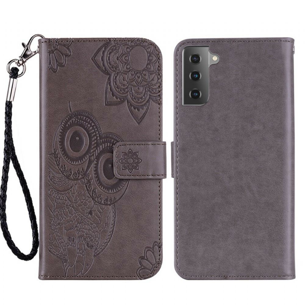 Flipové Pouzdro Na Samsung Galaxy S21 FE Mandala Sova A Šňůrka