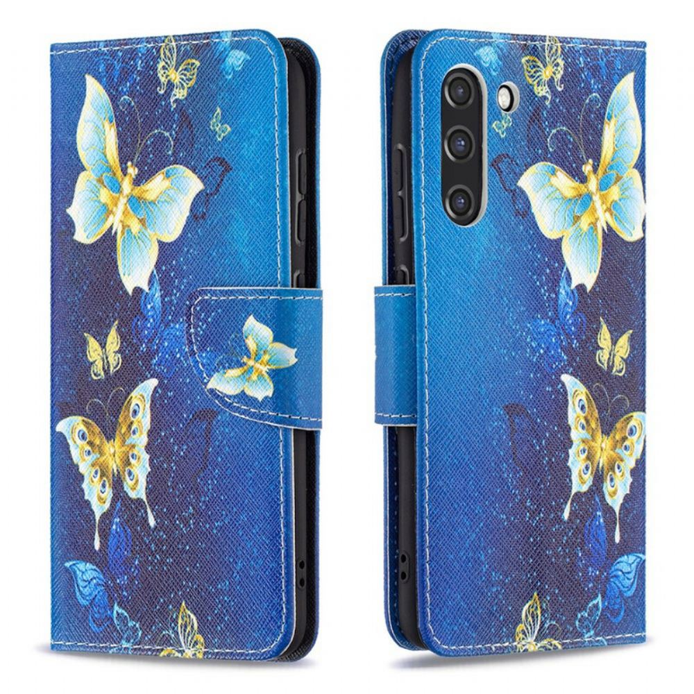 Flipové Pouzdro Na Samsung Galaxy S21 FE Motýlí Králové