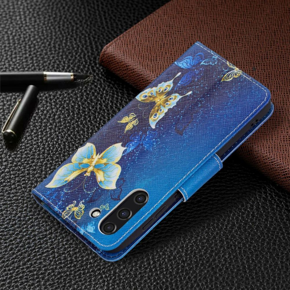 Flipové Pouzdro Na Samsung Galaxy S21 FE Motýlí Králové