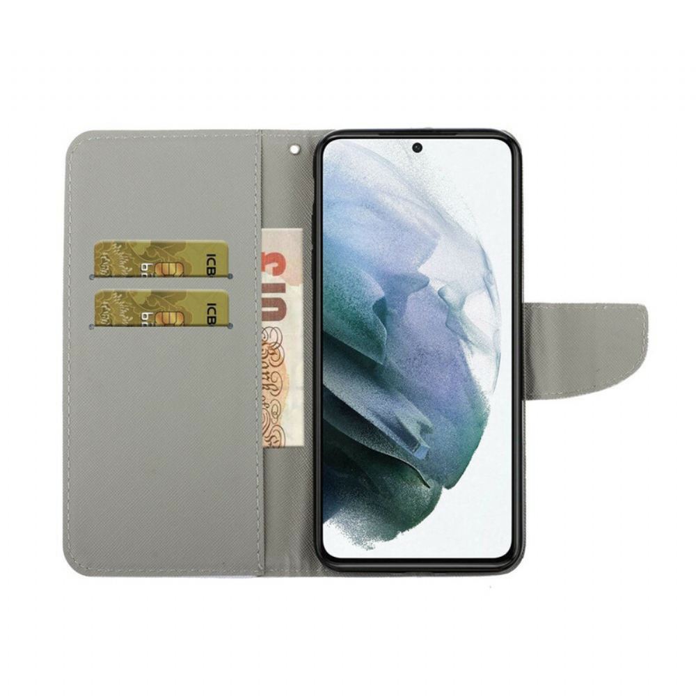Flipové Pouzdro Na Samsung Galaxy S21 FE Moře S Popruhem