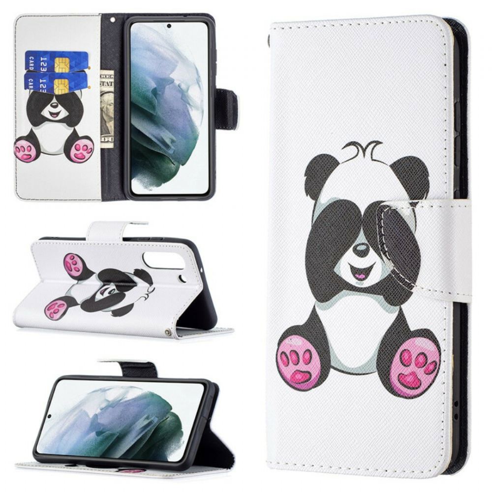 Flipové Pouzdro Na Samsung Galaxy S21 FE Panda Zábava