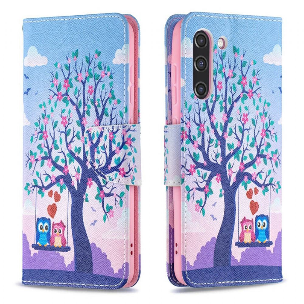 Flipové Pouzdro Na Samsung Galaxy S21 FE Sovy Na Houpačce