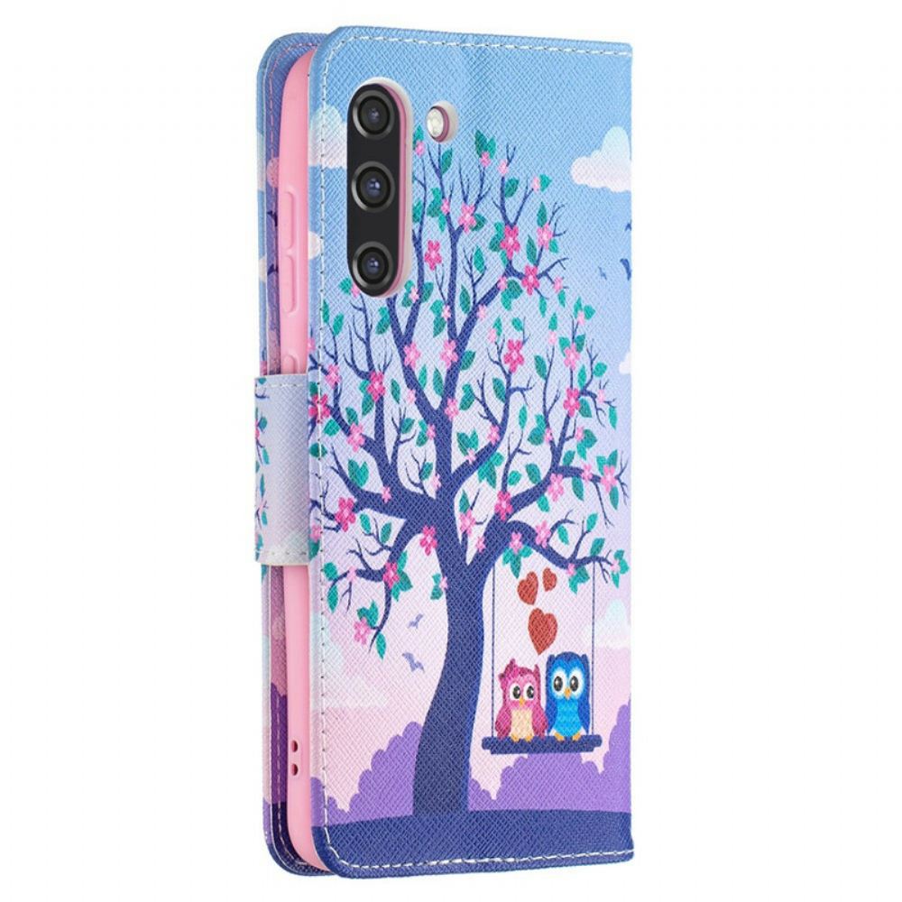 Flipové Pouzdro Na Samsung Galaxy S21 FE Sovy Na Houpačce