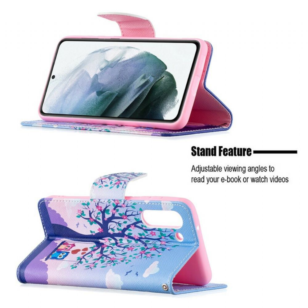 Flipové Pouzdro Na Samsung Galaxy S21 FE Sovy Na Houpačce