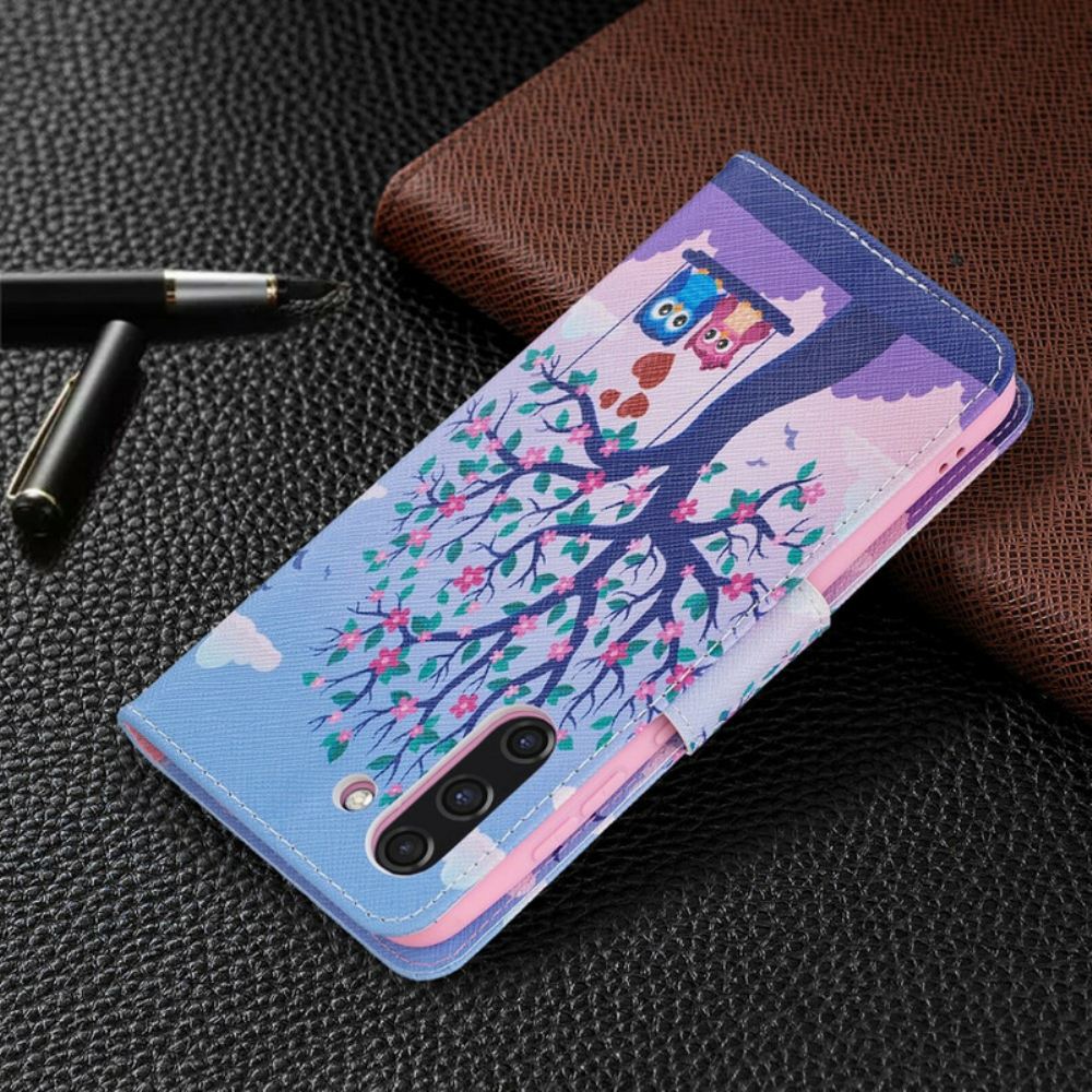 Flipové Pouzdro Na Samsung Galaxy S21 FE Sovy Na Houpačce