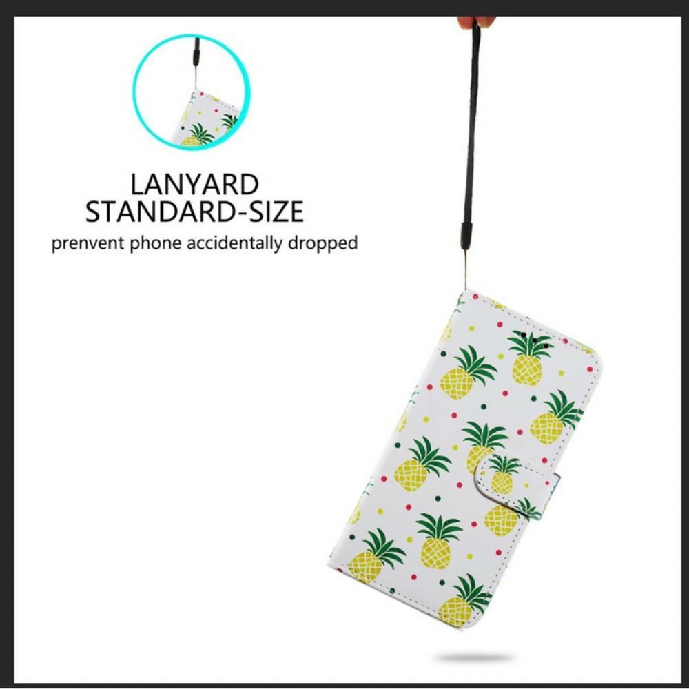 Flipové Pouzdro Na Samsung Galaxy S21 FE Více Ananasů