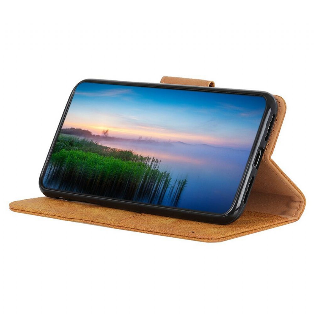 Flipové Pouzdro Na Samsung Galaxy S21 FE Vintage Štípaná Kůže