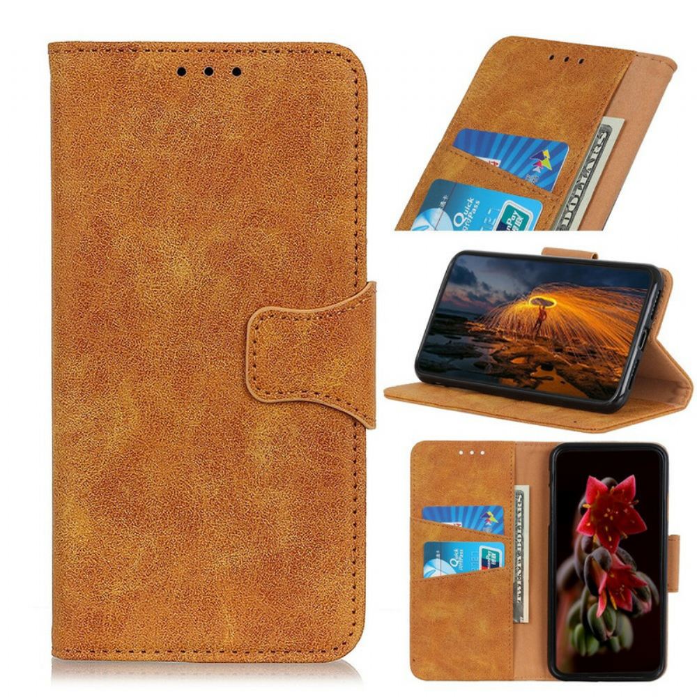 Flipové Pouzdro Na Samsung Galaxy S21 FE Vintage Štípaná Kůže