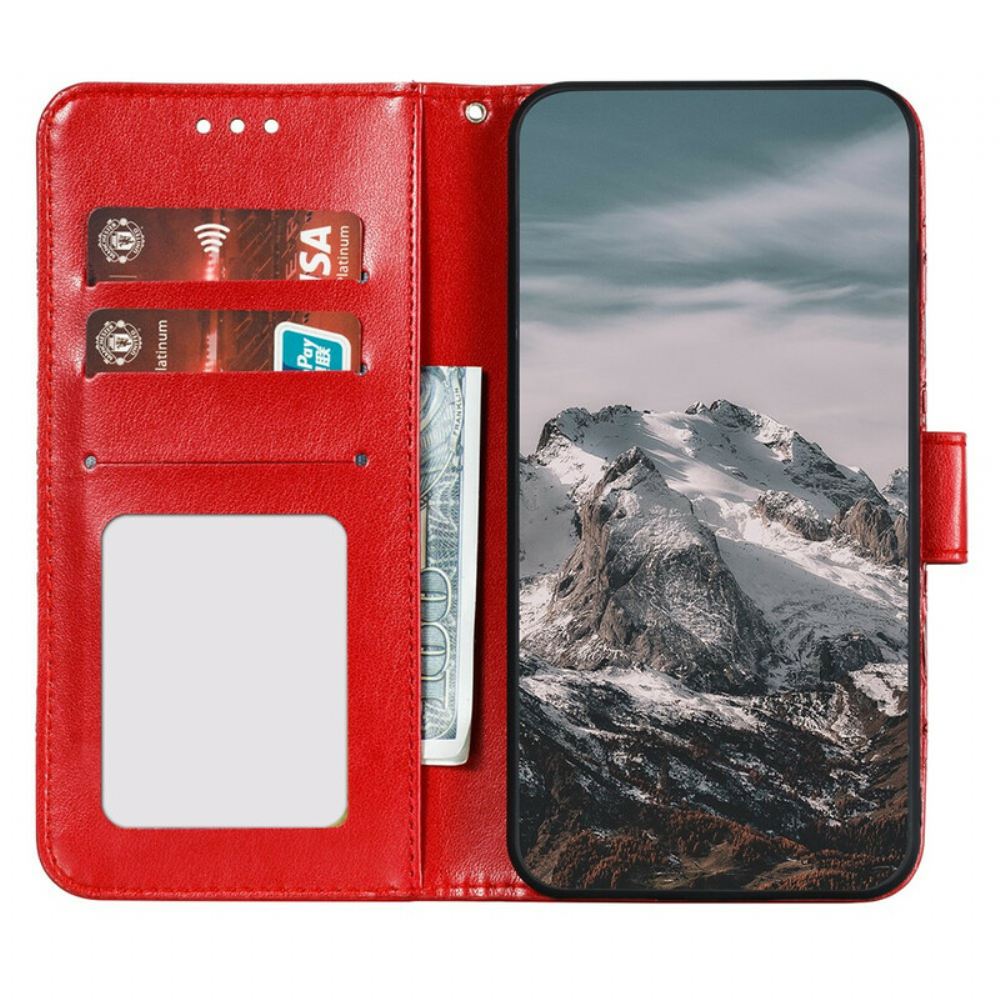 Kožené Pouzdro Na Samsung Galaxy S21 FE Celá Mandala
