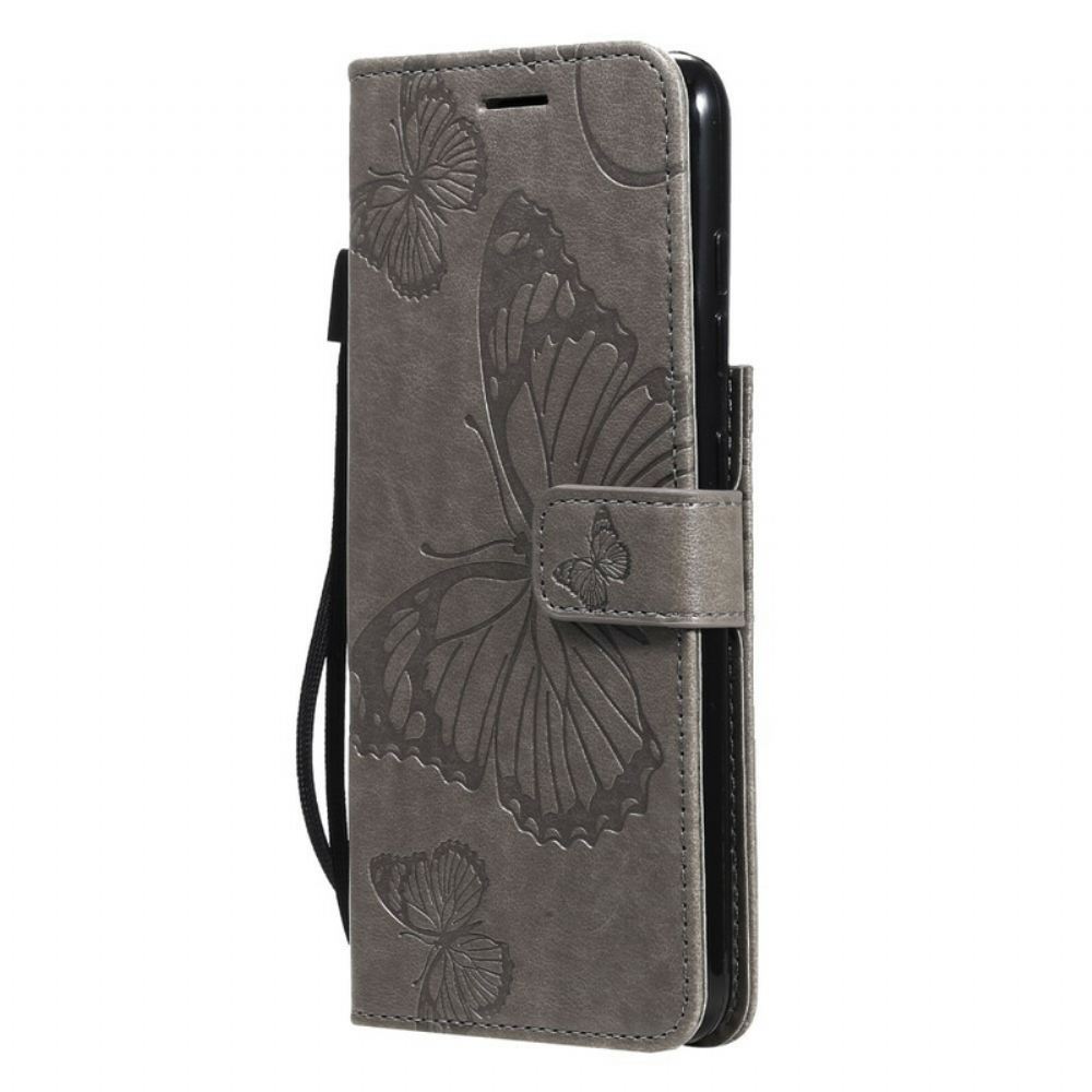 Kožené Pouzdro Na Samsung Galaxy S21 FE Na Lana Obří Motýli