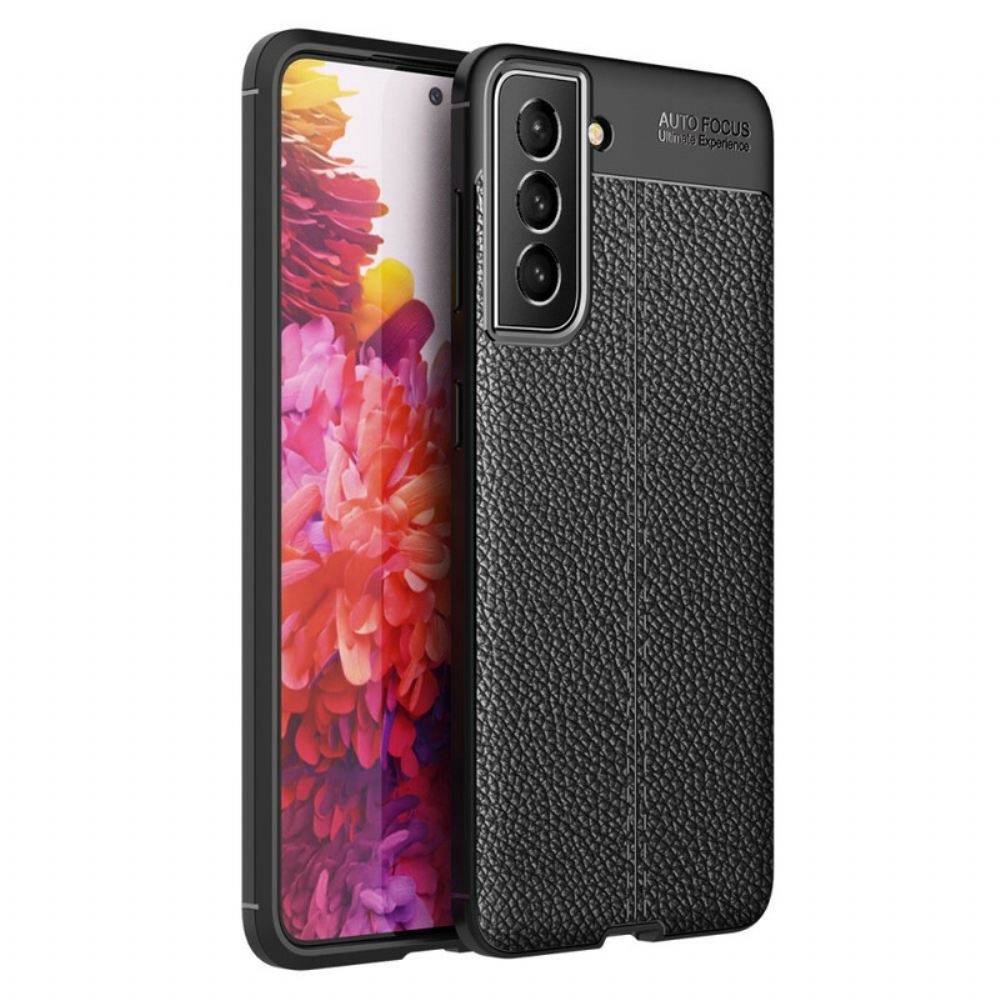 Kryt Na Samsung Galaxy S21 FE Efekt Kůže Litchi S Dvojitou Linií