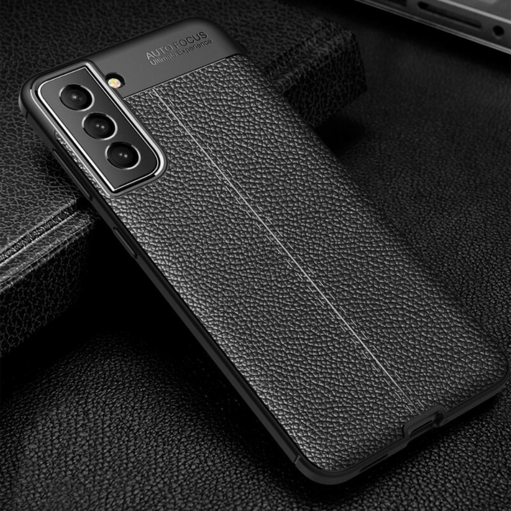 Kryt Na Samsung Galaxy S21 FE Efekt Kůže Litchi S Dvojitou Linií