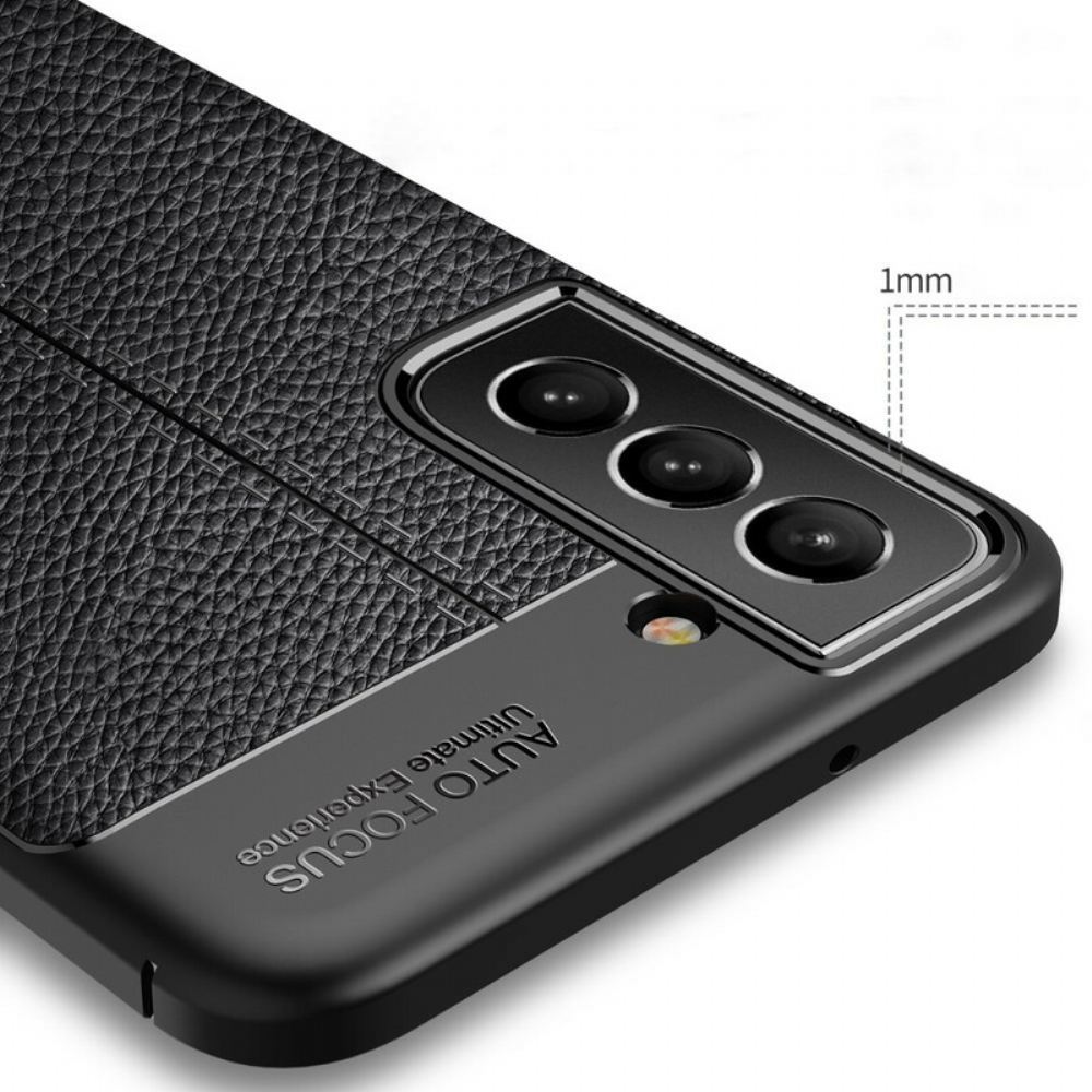 Kryt Na Samsung Galaxy S21 FE Efekt Kůže Litchi S Dvojitou Linií