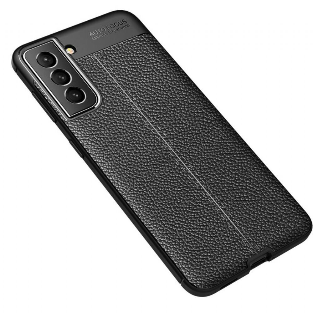 Kryt Na Samsung Galaxy S21 FE Efekt Kůže Litchi S Dvojitou Linií