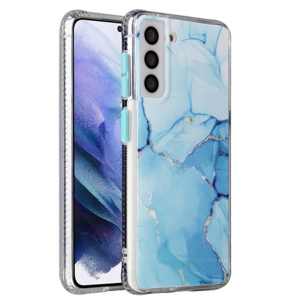 Kryt Na Samsung Galaxy S21 FE Hybrid S Mramorovým Efektem