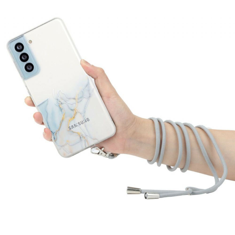 Kryt Na Samsung Galaxy S21 FE Na Lana S Mramorovou Šňůrou