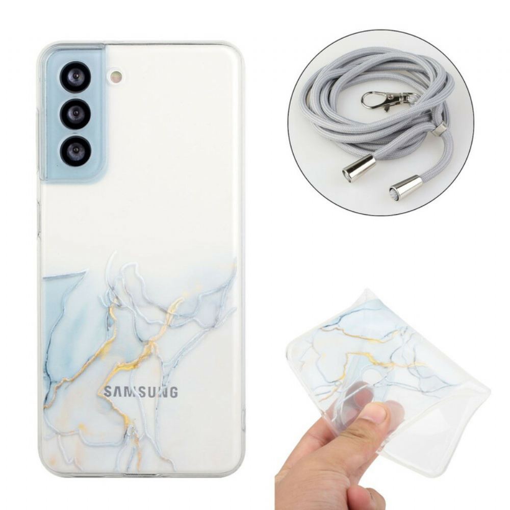 Kryt Na Samsung Galaxy S21 FE Na Lana S Mramorovou Šňůrou