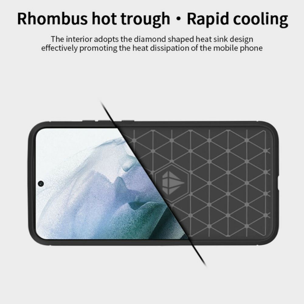 Kryt Na Samsung Galaxy S21 FE Mofi Kartáčované Uhlíkové Vlákno