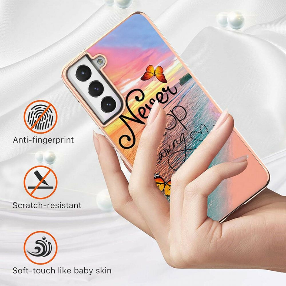Kryt Na Samsung Galaxy S21 FE Nikdy Nepřestávejte Snít Motýly