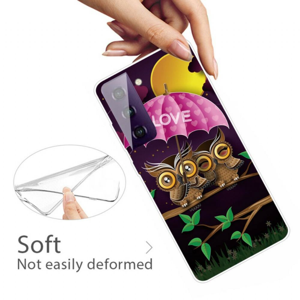 Kryty Na Mobil Na Samsung Galaxy S21 FE Flexibilní Milostné Sovy