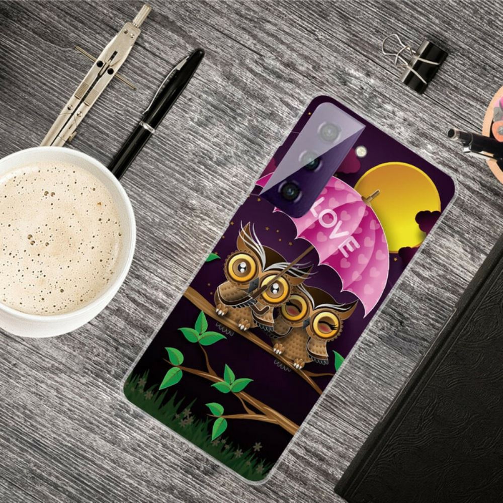 Kryty Na Mobil Na Samsung Galaxy S21 FE Flexibilní Milostné Sovy