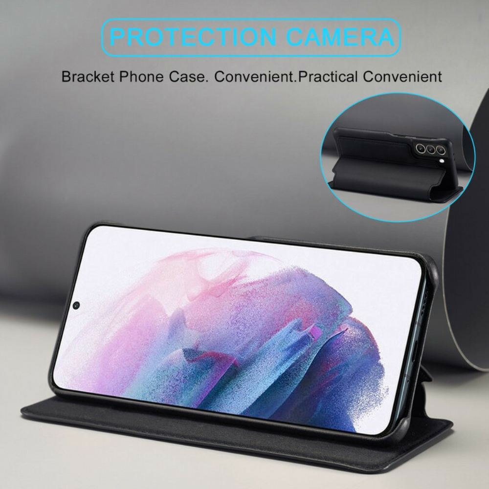 Kryty Na Mobil Na Samsung Galaxy S21 FE Flipové Pouzdro Kožený Efekt Lc.imeeke