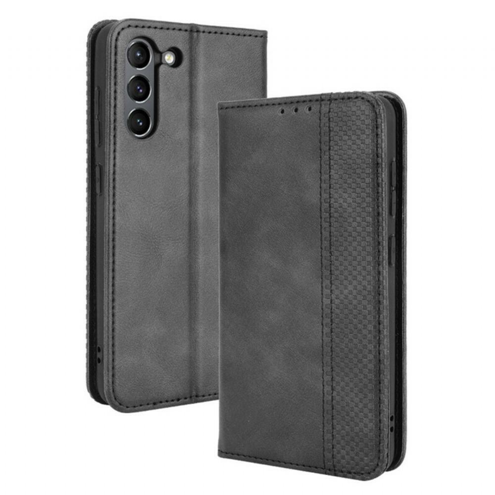 Kryty Na Mobil Na Samsung Galaxy S21 FE Flipové Pouzdro Stylizovaný Vintage Kožený Efekt