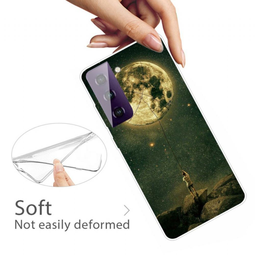 Kryty Na Mobil Na Samsung Galaxy S21 FE Pružný Měsíční Muž