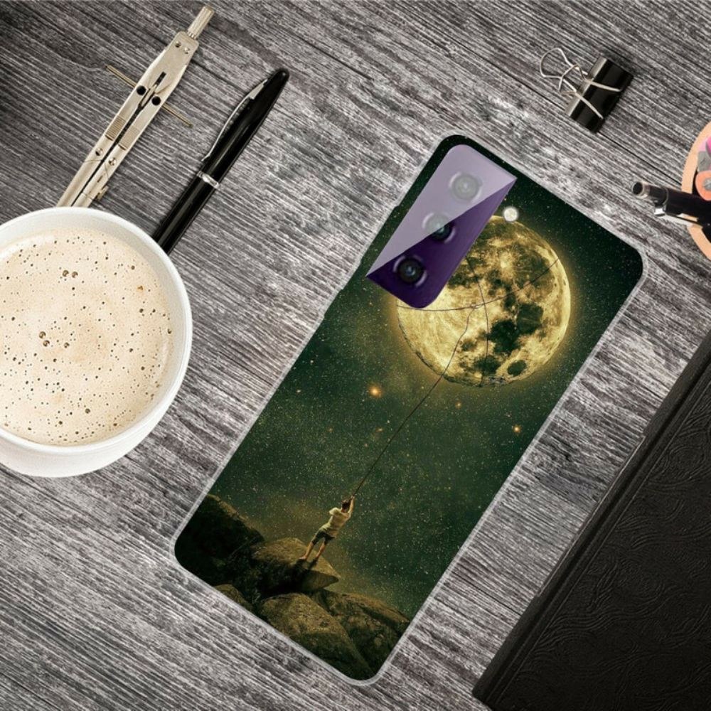 Kryty Na Mobil Na Samsung Galaxy S21 FE Pružný Měsíční Muž