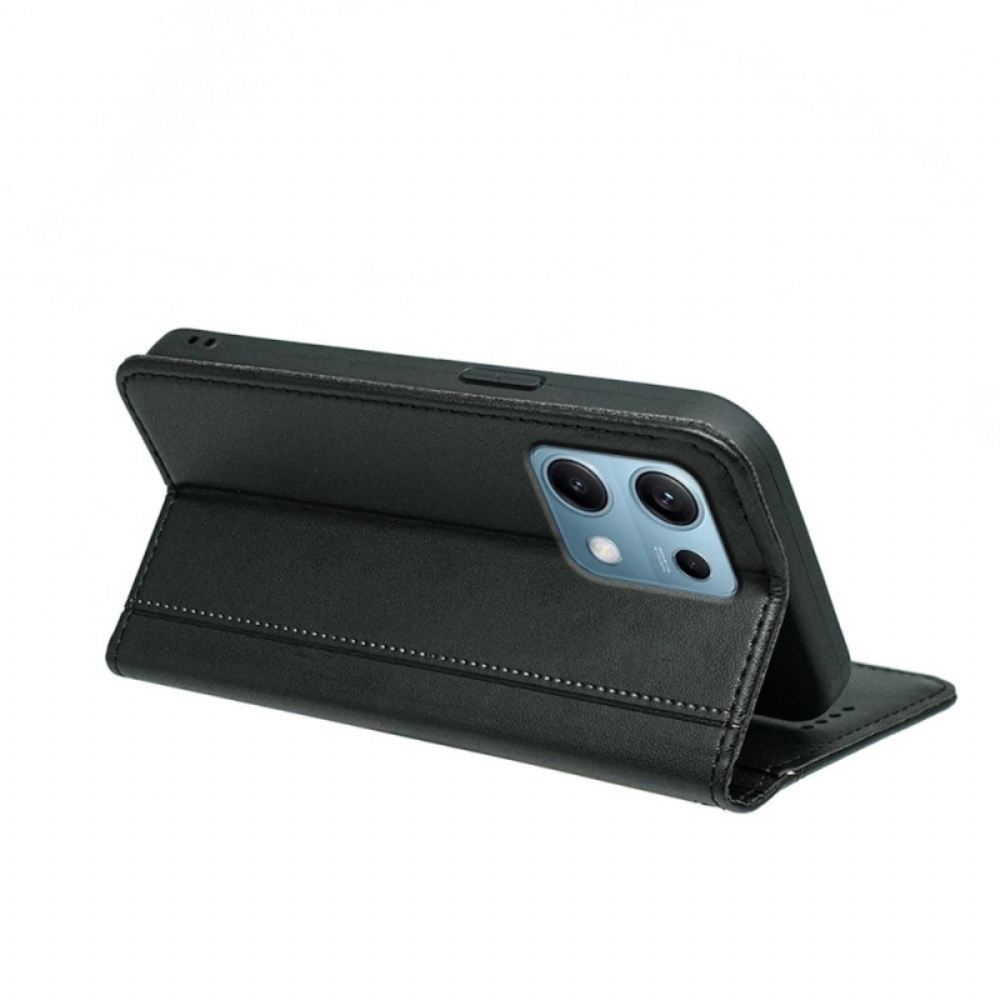 Kožené Pouzdro Folio Xiaomi Redmi Note 14s Lemování S Páskem