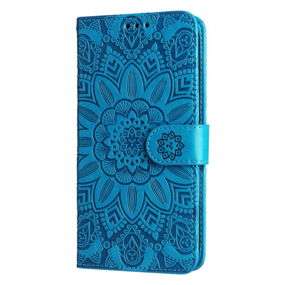 Kožený Kryt Na Xiaomi Redmi Note 14s Mandala S Popruhem