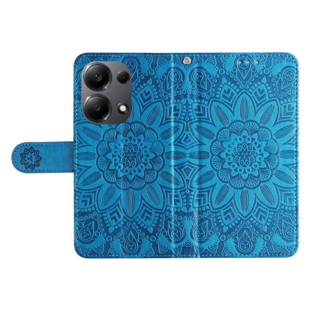 Kožený Kryt Na Xiaomi Redmi Note 14s Mandala S Popruhem