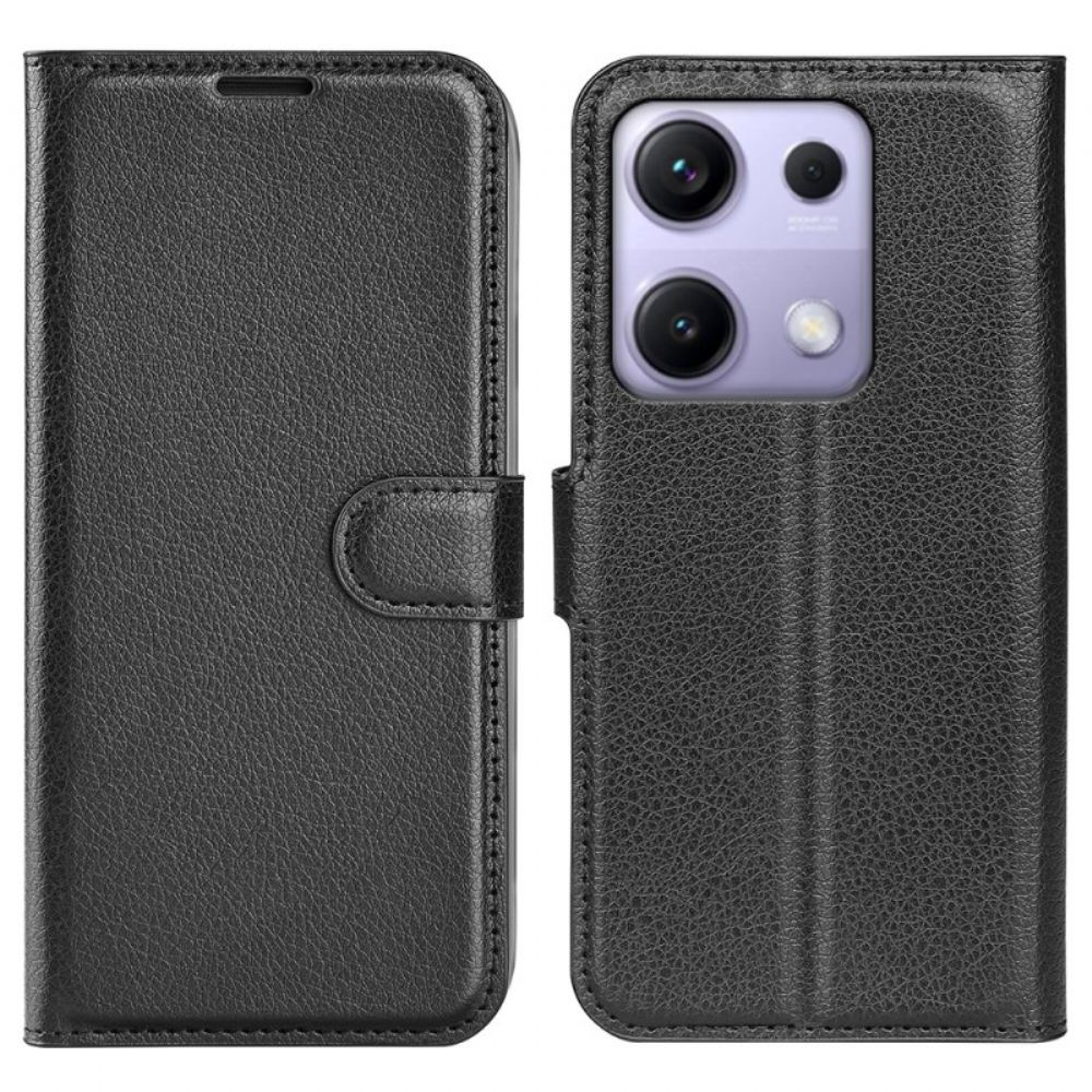 Kožený Kryt Xiaomi Redmi Note 14s Klasická Umělá Kůže S Liči