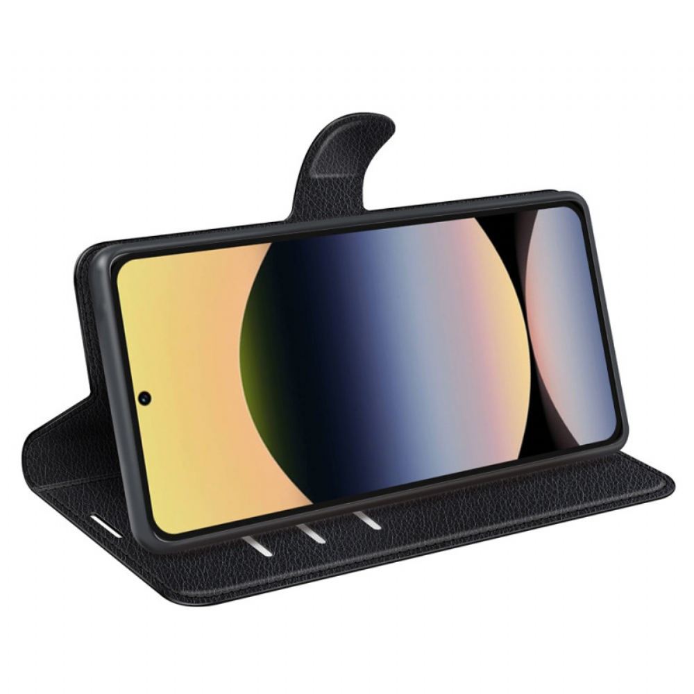 Kožený Kryt Xiaomi Redmi Note 14s Klasická Umělá Kůže S Liči