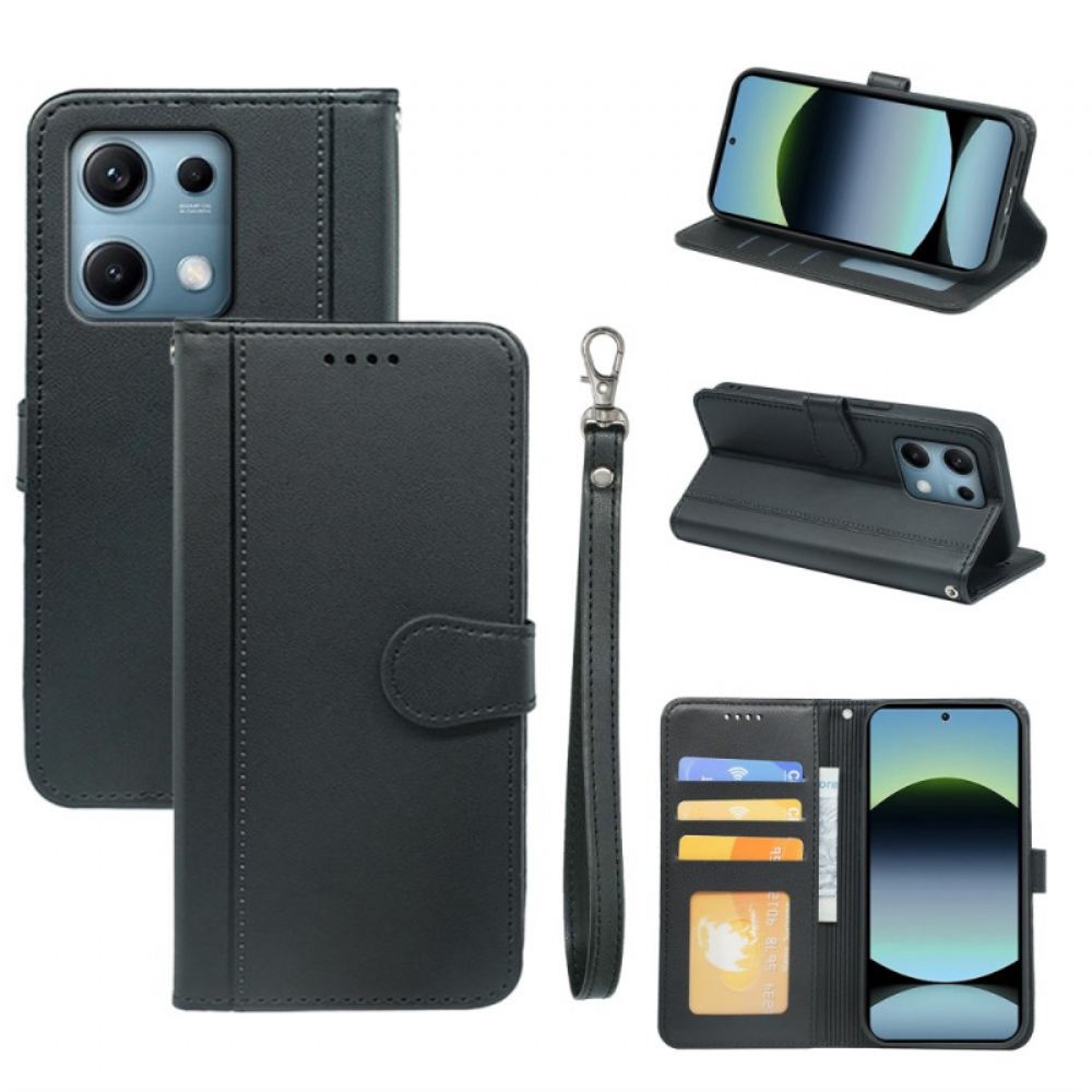 Kožený Kryt Xiaomi Redmi Note 14s Ozdoba Popruhu