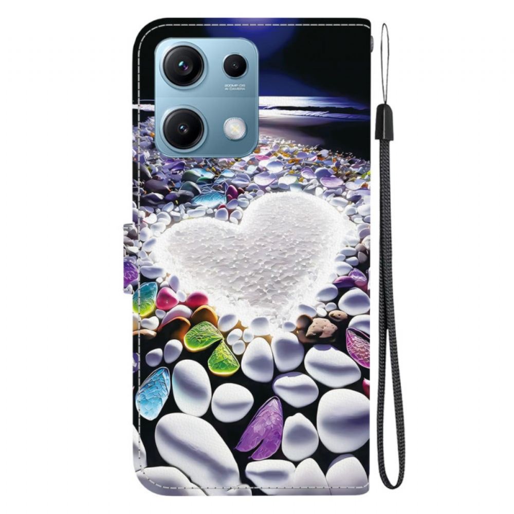 Kožený Kryt Xiaomi Redmi Note 14s Srdcový Vzor