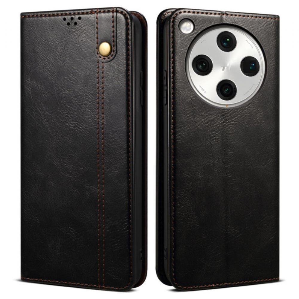 Kožené Pouzdro Folio Na Oppo Find X8 Voskovaná Umělá Kůže