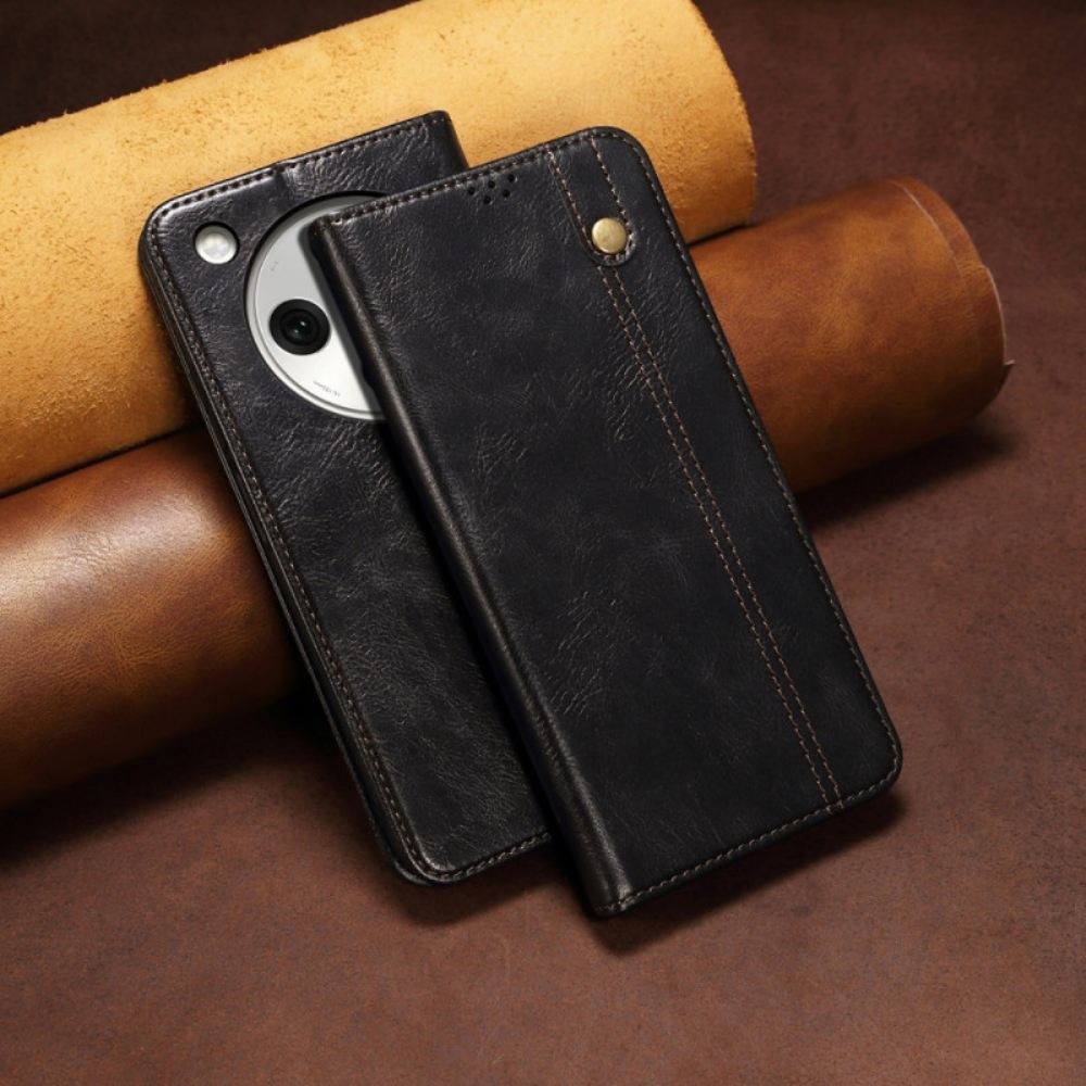 Kožené Pouzdro Folio Na Oppo Find X8 Voskovaná Umělá Kůže