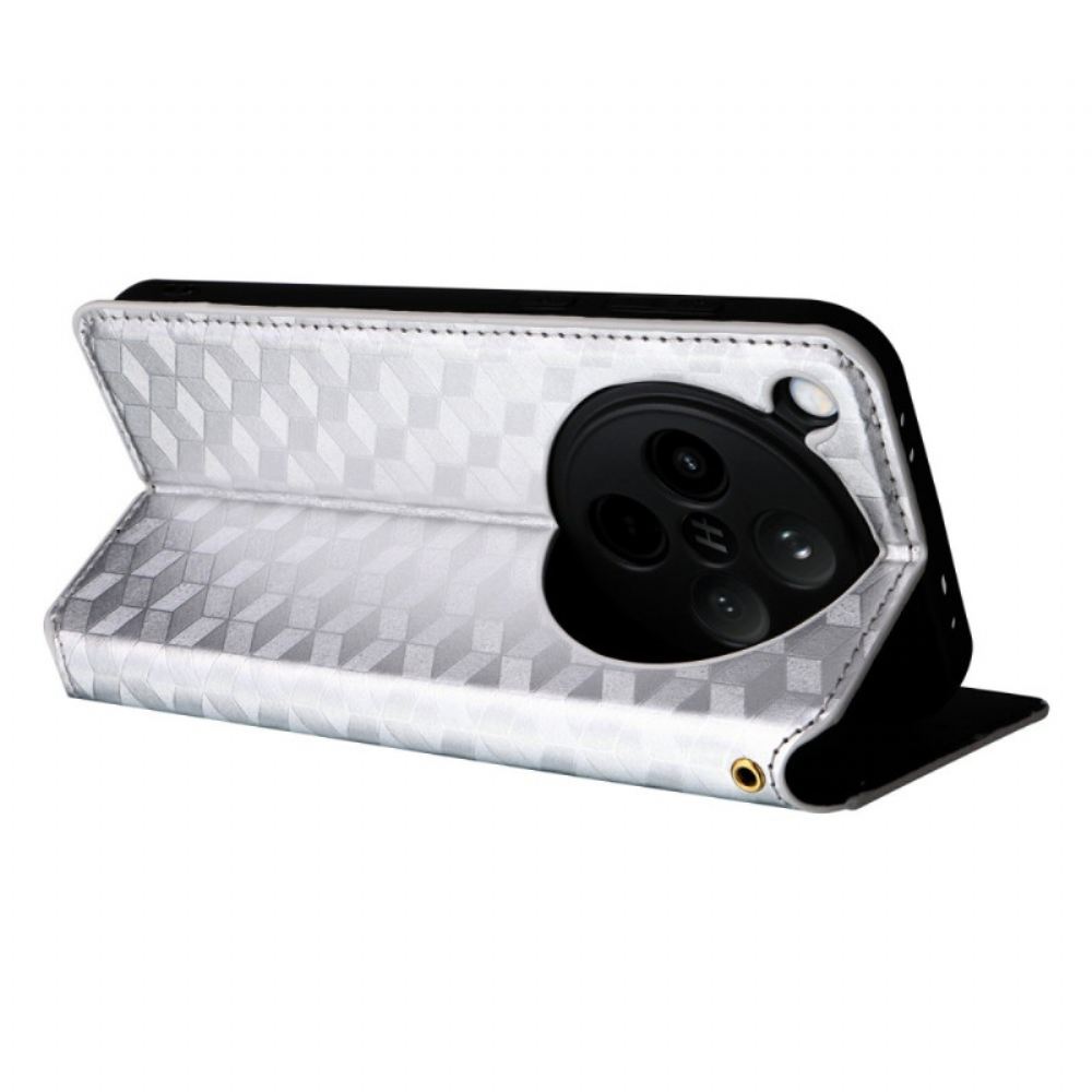 Kožené Pouzdro Folio Oppo Find X8 3d Diamanty