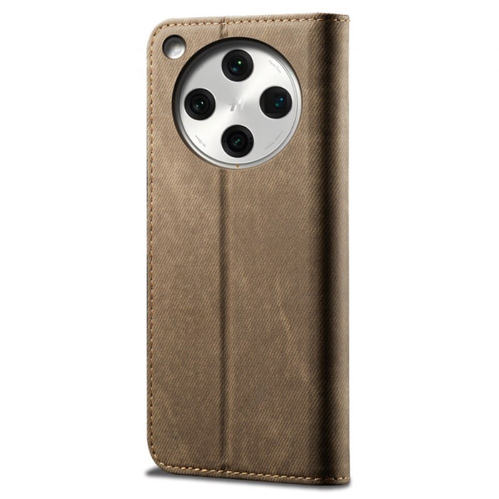 Kožené Pouzdro Folio Oppo Find X8 Džínová Látka